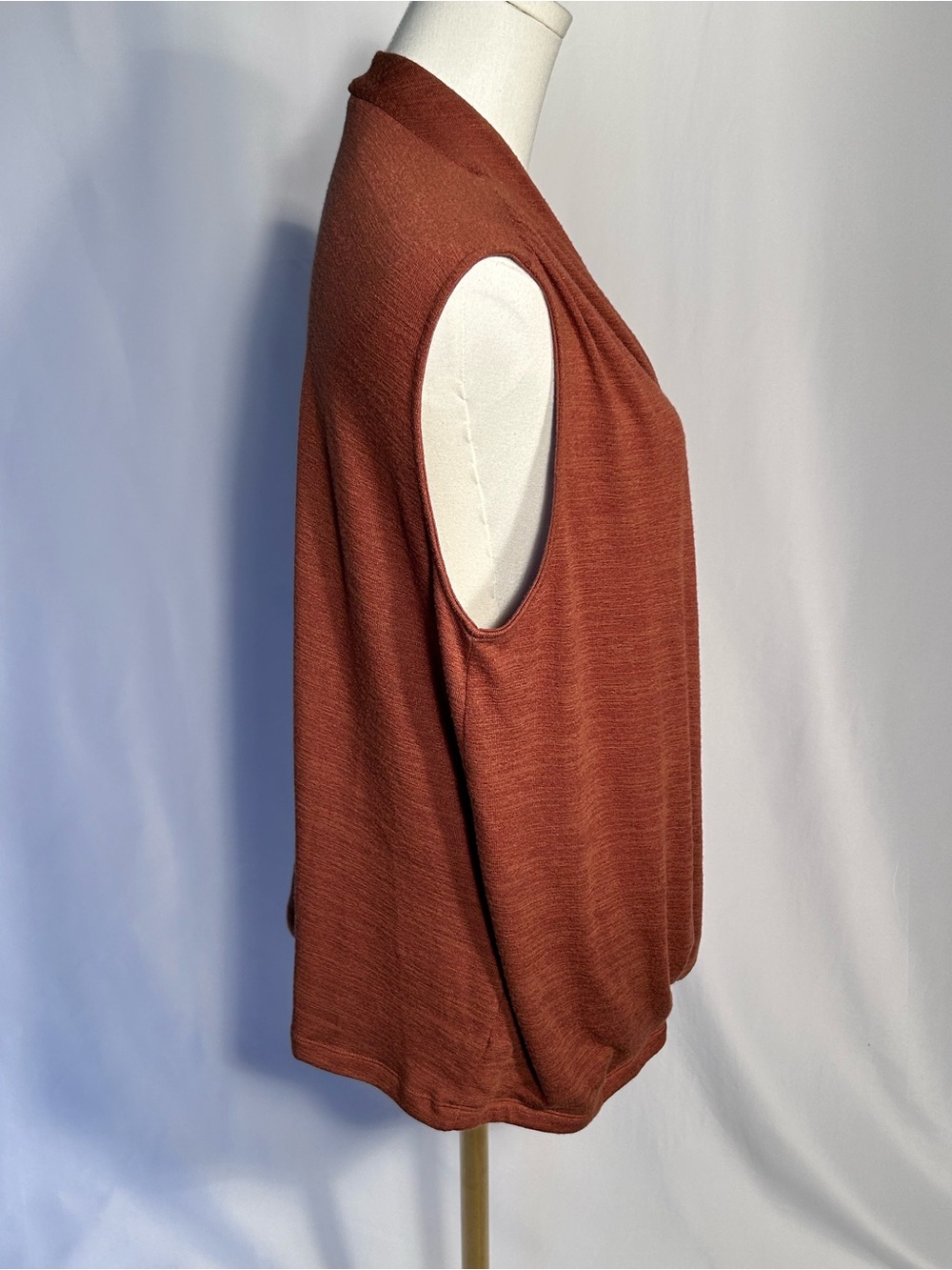 Terracotta Faux Wrap Sleeveless Top Plus Size 2X Office Casual Layering Fall - Picture 5 of 9
